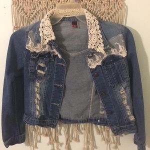 girly distressed jean jacket